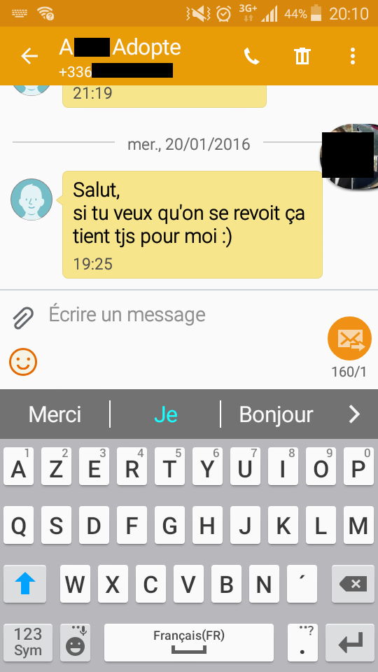 sms apres premier rendez vous