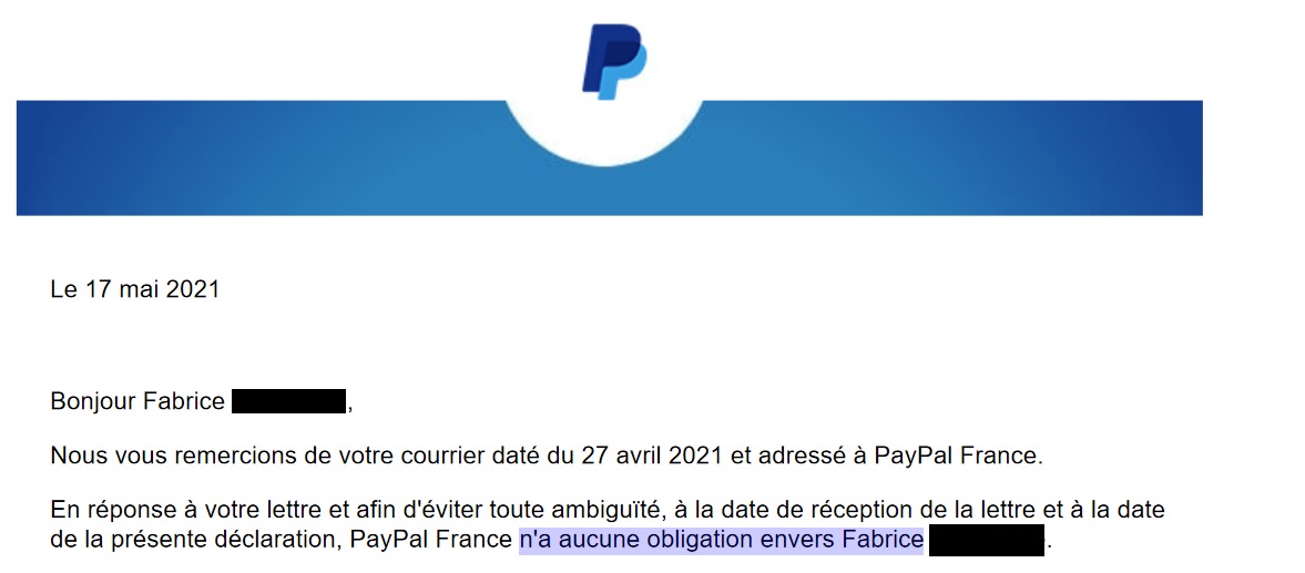 obligation paypal