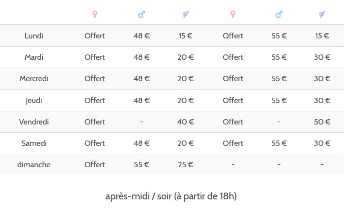 tarif soiree libertine
