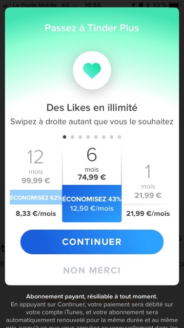 avis tinder plus