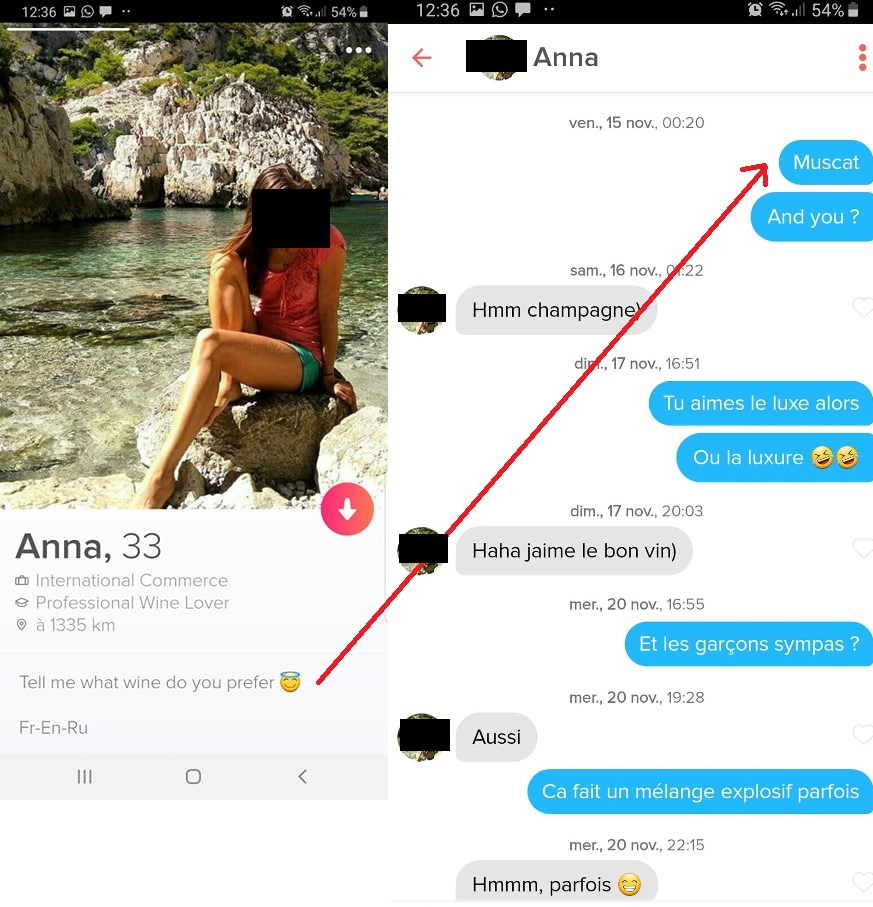 1er message tinder