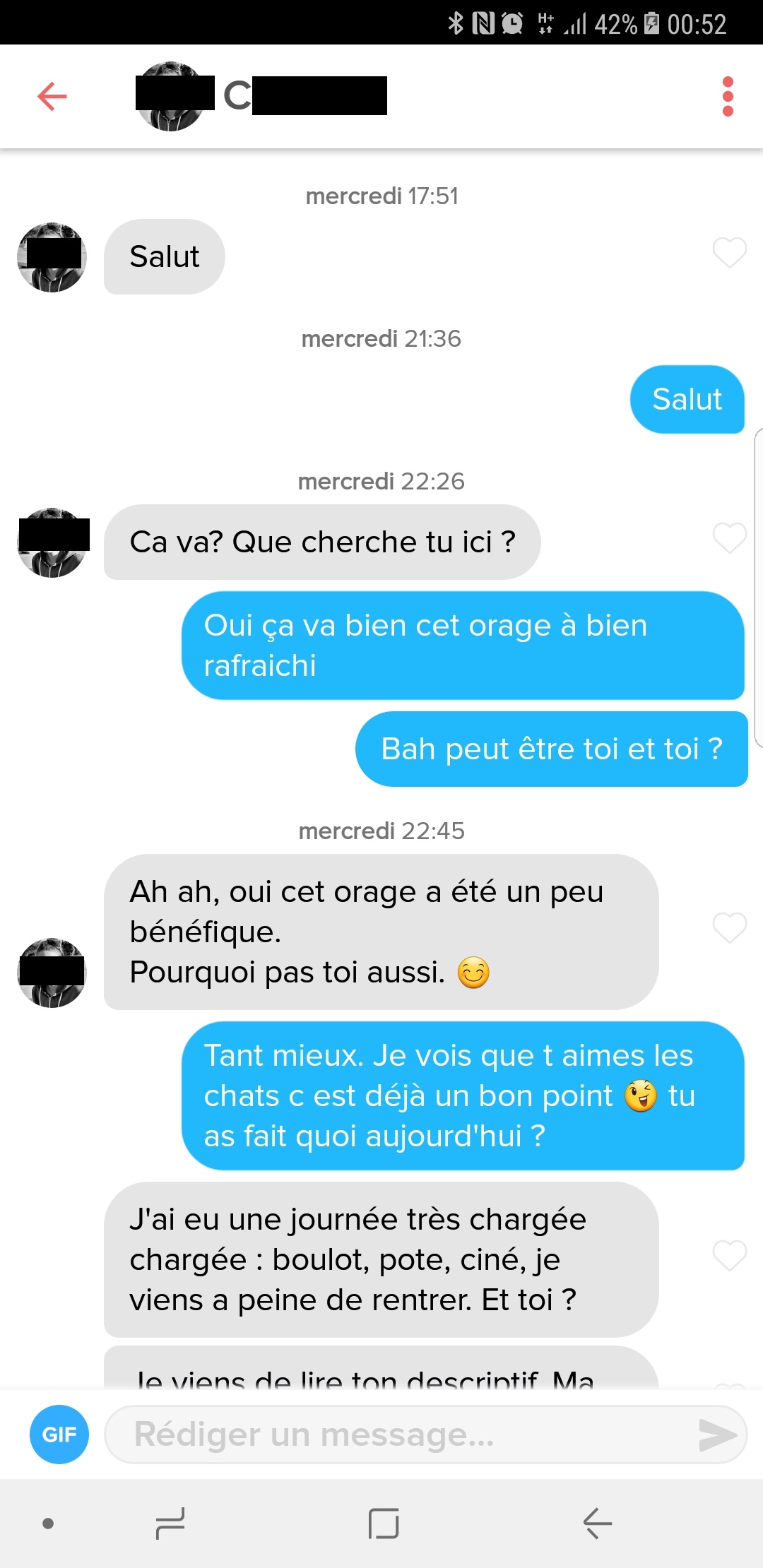 exemple conversation tinder