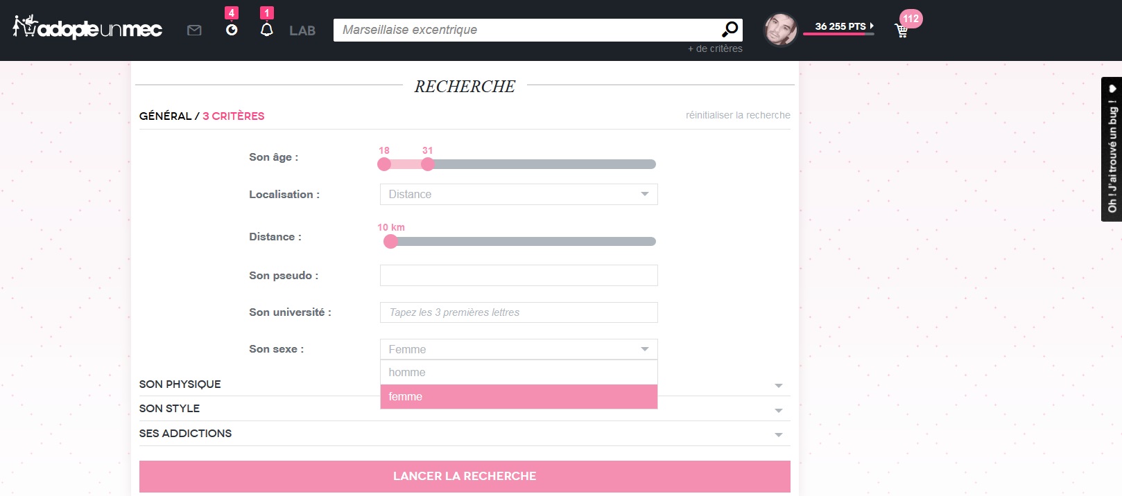 recherche adopteunmec