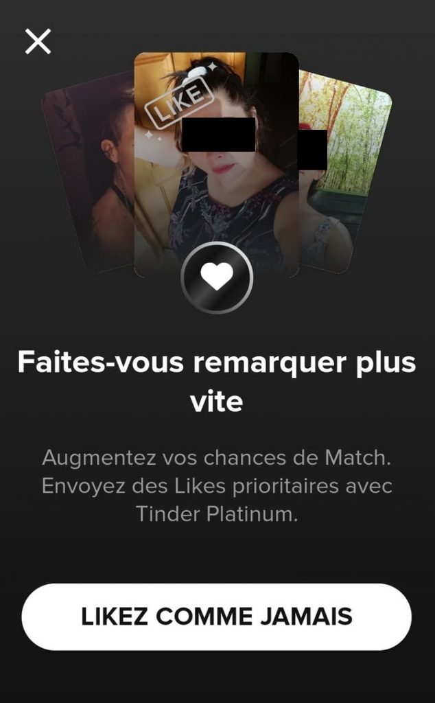 tinder platinium